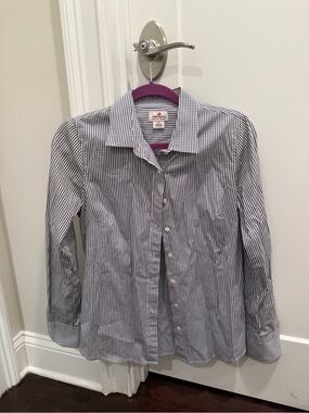 J. Crew Haberdashery Navy and White Gingham Button-Down Shirt XS